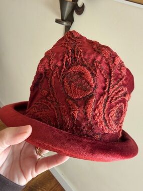Vintage red velvet hat